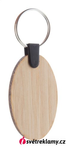 Bambry oválný přívěšek na klíče z bambusu