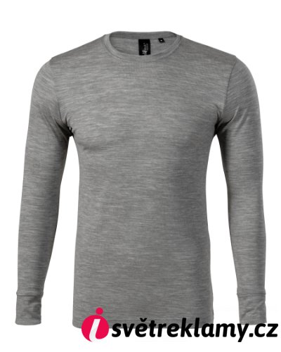 Merino Rise LS - Barva: tmavě šedý melír, Velikost: XL