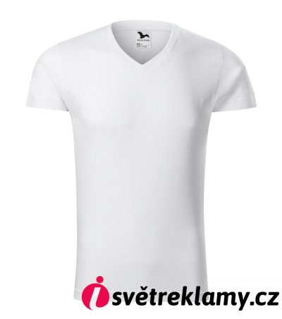 Slim Fit V-neck - Barva: bílá, Velikost: S