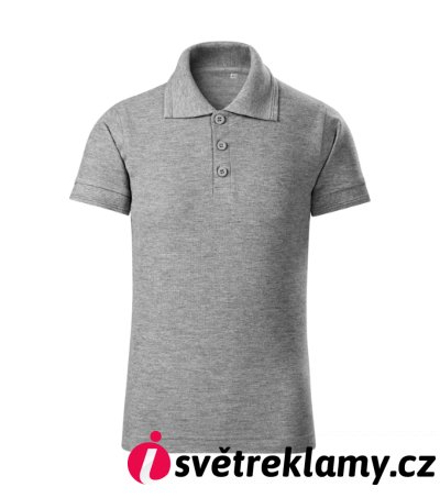 Pique Polo Free - Barva: tmavě šedý melír, Velikost: 158 cm/12 let