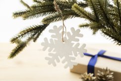 Joulox RPET ozdoba na vánoční stromek, sněhová vločka