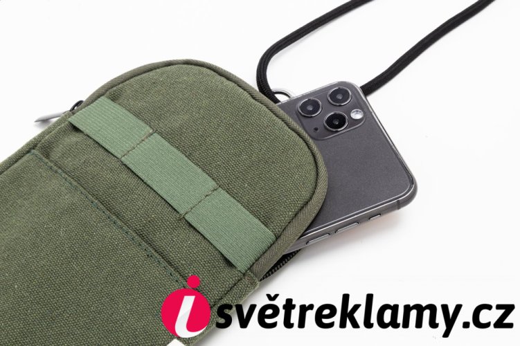 CanvaFon taška přes rameno z recyklovaného plátna na telefon