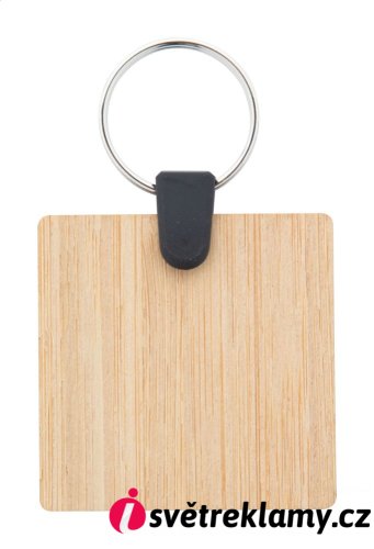 Bambry čtvercový přívěšek na klíče z bambusu