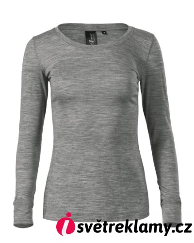 Merino Rise LS - Barva: tmavě šedý melír, Velikost: S