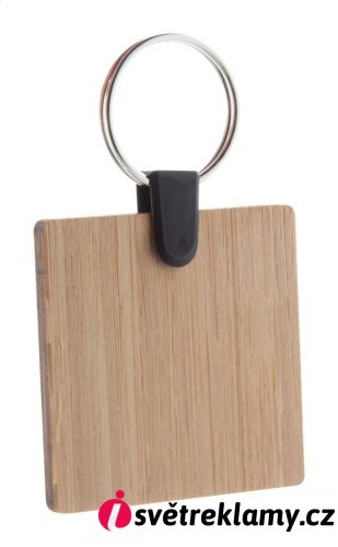 Bambry čtvercový přívěšek na klíče z bambusu